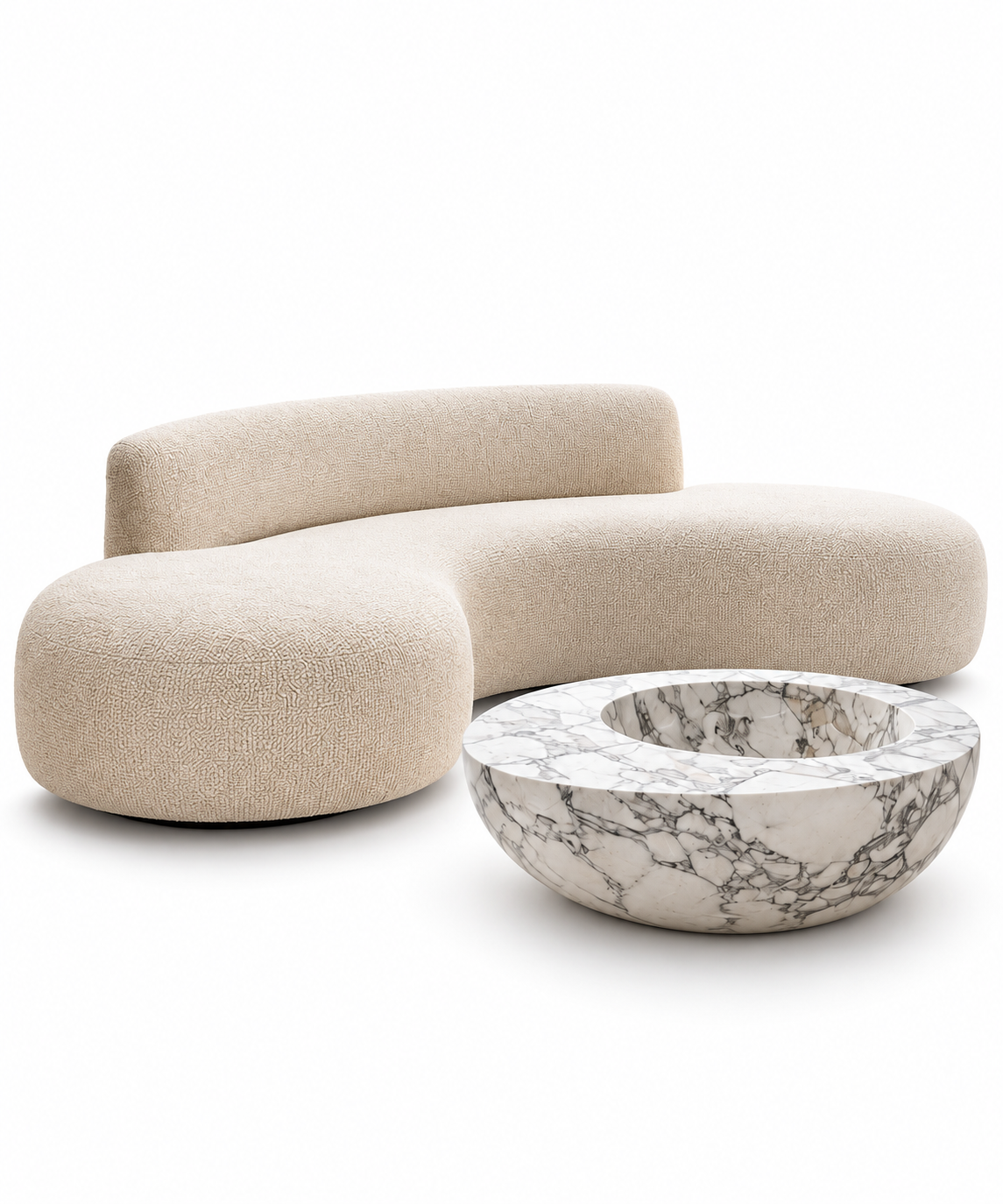 Uovo Coffee Table coffee table in Calacatta Viola marble, handcrafted by Studio IB Milano