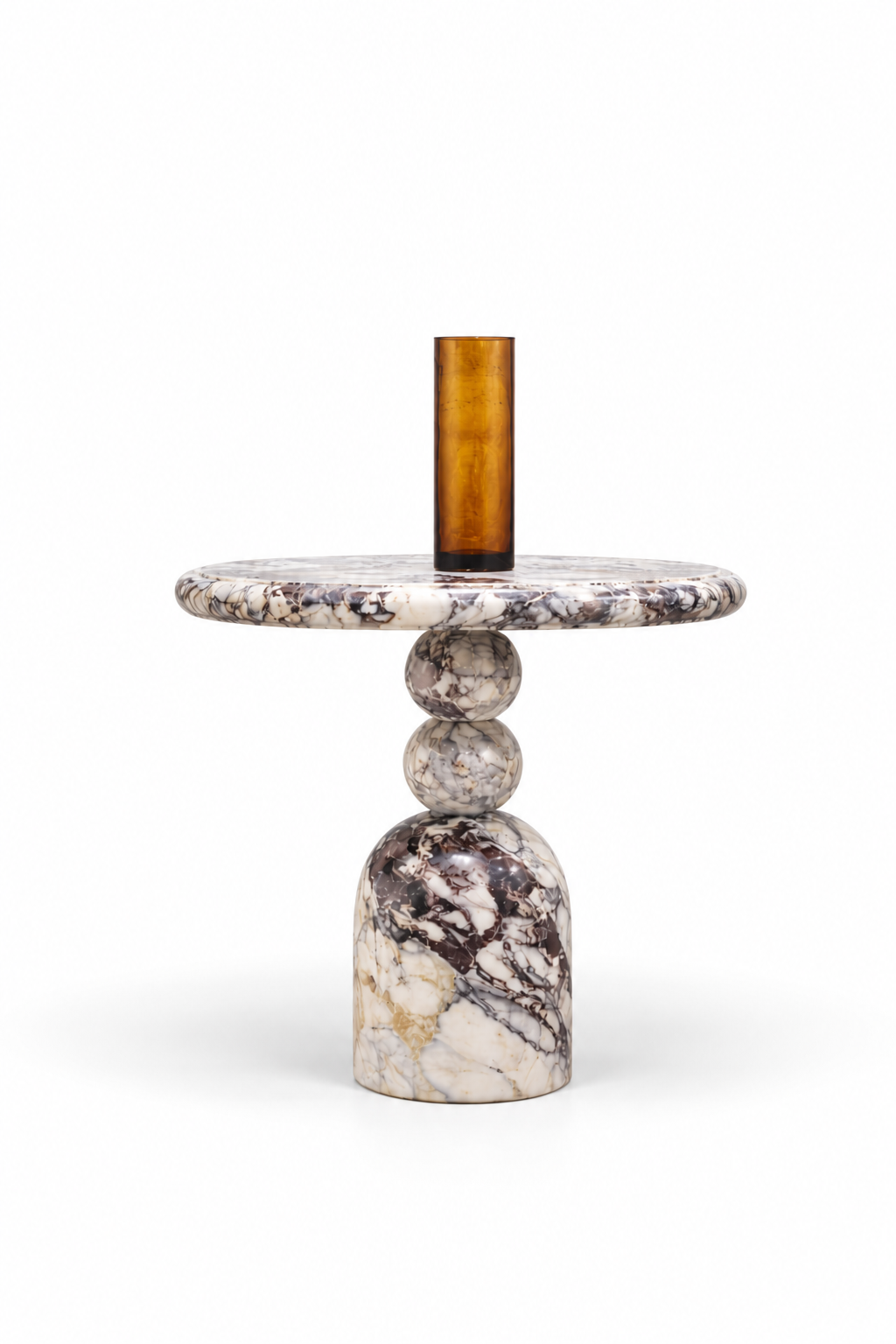 Equilibrio — Round Console in Calacatta Viola by Studio IB Milano